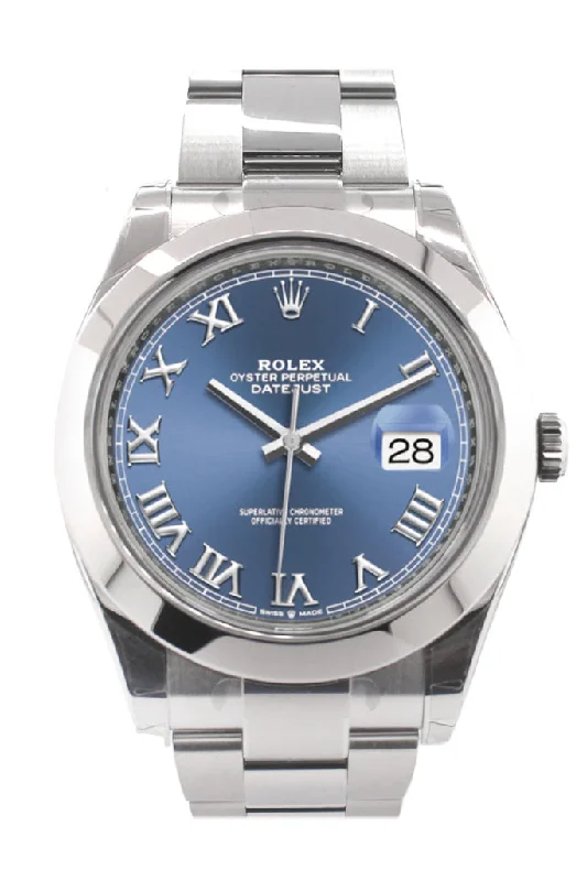 Rolex Watches for the Ultimate Sophistication –Rolex Datejust 41 Blue Roman Dial Automatic Men's Watch 126300