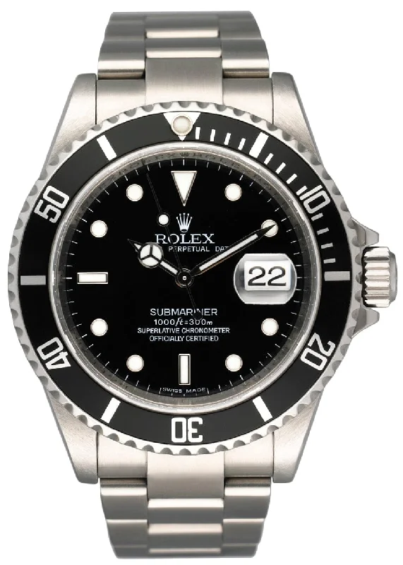 Rolex Watches for Discerning Tastes –Rolex Submariner Date 16610 Engraved Rehaut Mens Watch