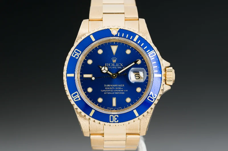 Rolex Watches – Invest in Timeless Quality –1991 18k Rolex 16618 Blue Dial Submariner