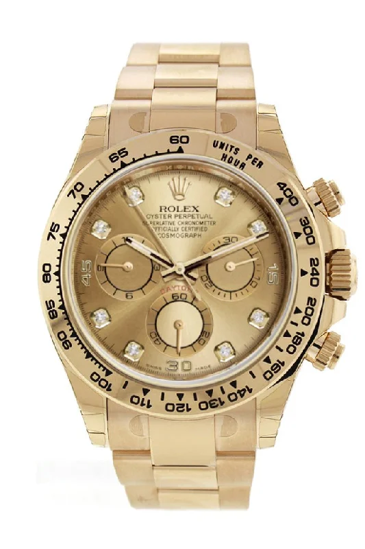 Rolex Watches: The Epitome of Excellence –Rolex Cosmograph Daytona Champagne Diamond Dial Automatic Men's Watch 116508