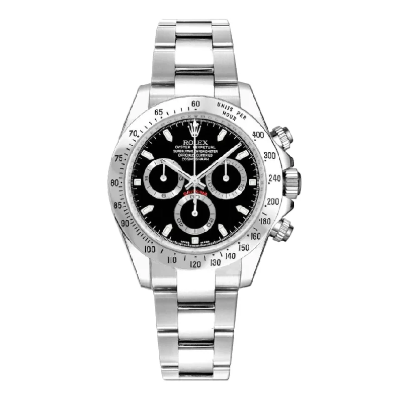 Rolex Watches: A Timeless Investment –Rolex Cosmograph Daytona 40mm - Ref: 116520BKSO - Black Dial & Stainless Steel Bezel, Stainless Steel Oyster Bracelet Men's Watch