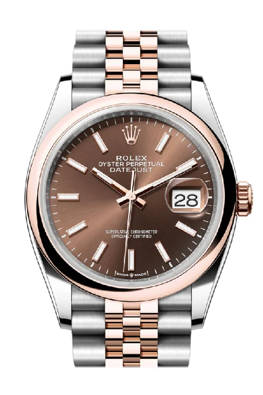 Rolex Watches: A Symbol of Prestige –Rolex Datejust 36 Chocolate Dial Dome Rose Gold Two Tone Jubilee Watch 126201