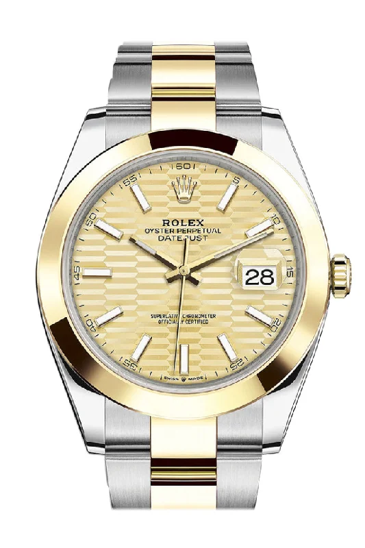 Rolex Watches: The Mark of True Craftsmanship –Rolex Datejust 41 Champagne Dial 18k Yellow Gold Oyster Men's Watch 126303