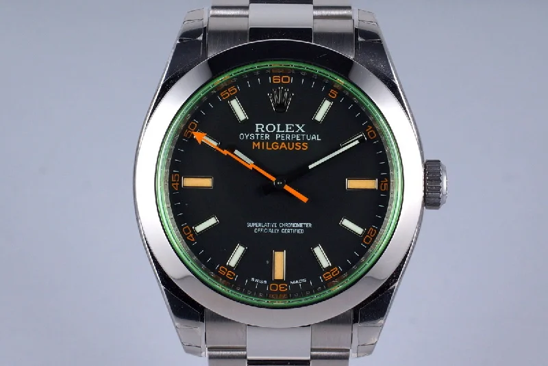 Rolex Watches for Ultimate Style and Function –2011 Rolex Milgauss Green 116400 MINT with Box and Papers