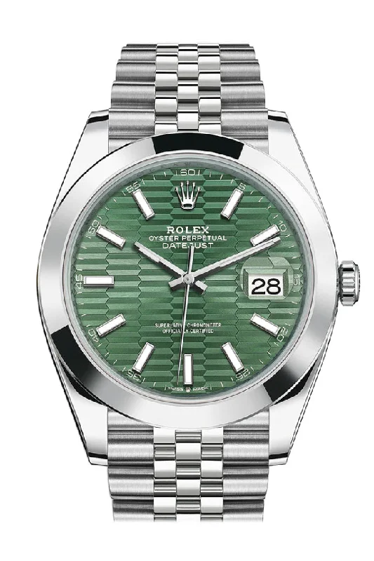 Rolex Watches – Luxury in Every Moment –Rolex Datejust 41 Green Fluted Dial Jubilee Men's Watch 126300 126300-0022