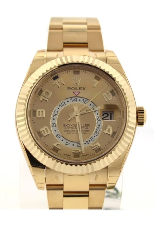 Rolex Watches: A Symbol of Prestige –Rolex Sky-Dweller 42 Champagne Arabic Dial Yellow Gold Men's Watch 326938