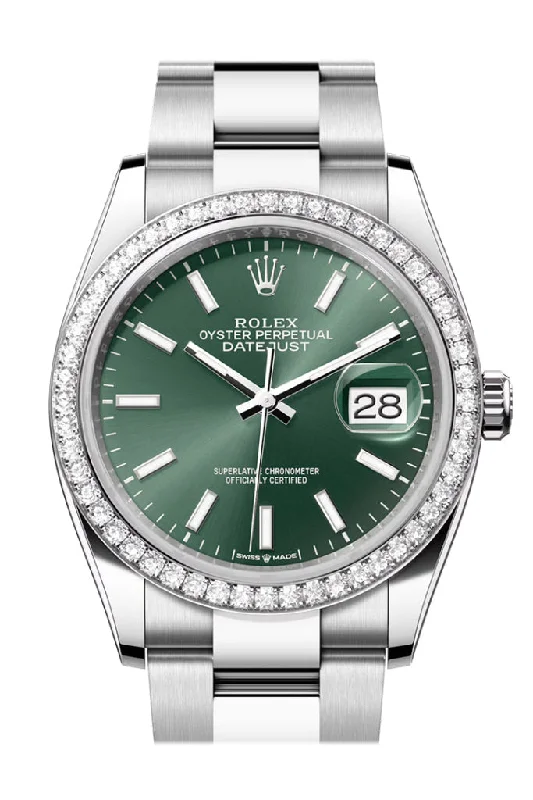 Own a Rolex: The Definition of Luxury –Rolex Datejust 36 Green Dial Diamond Bezel Watch 126284RBR 126284RBR-0044