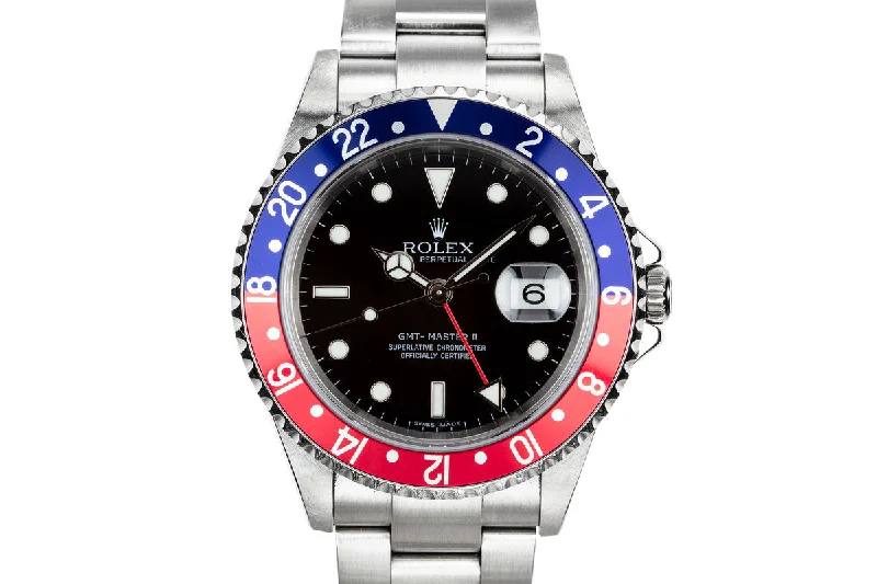 Explore Premium Rolex Watches –2006 Rolex GMT-Master II 16710 "Pepsi" with Box and Papers