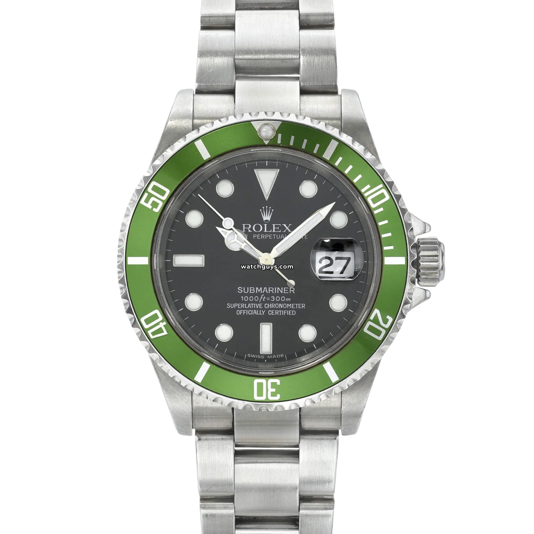 Shop Rolex Watches for Unmatched Elegance –Rolex Submariner 16610LV Kermit Flat 4