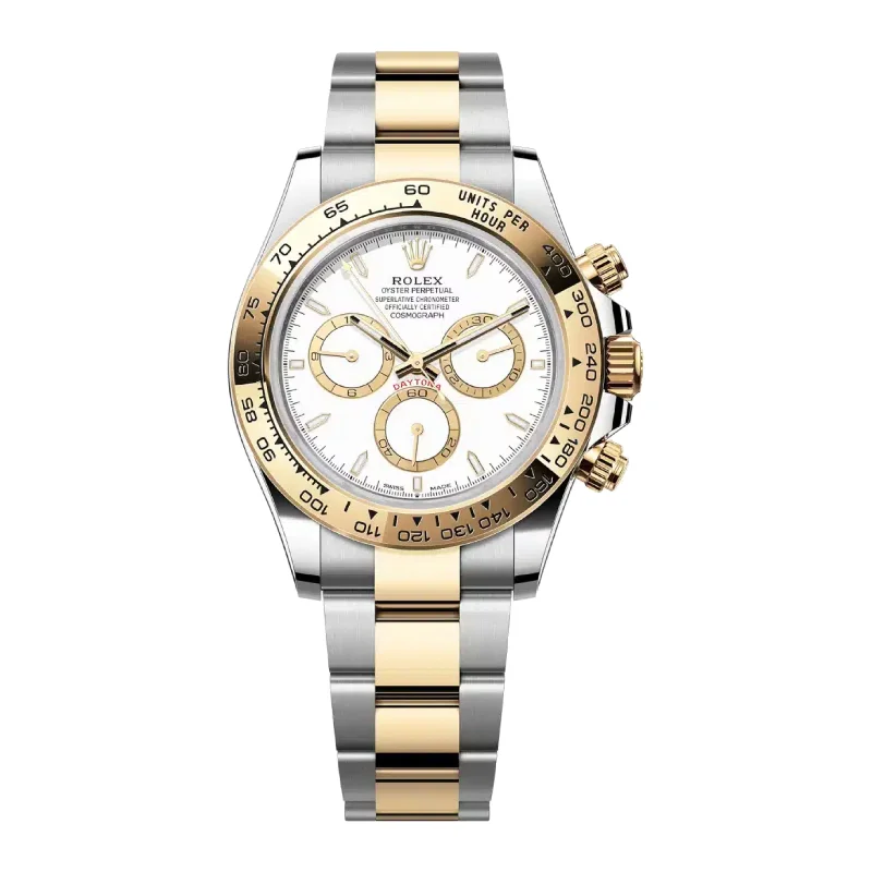 Rolex Watches for Timeless Style –Rolex Cosmograph Daytona 40mm - Ref: 126503 - White Index Dial & Gold Bezel, Two Tone Stainless Steel & 18K Yellow Gold Oyster Bracelet Men's Watch