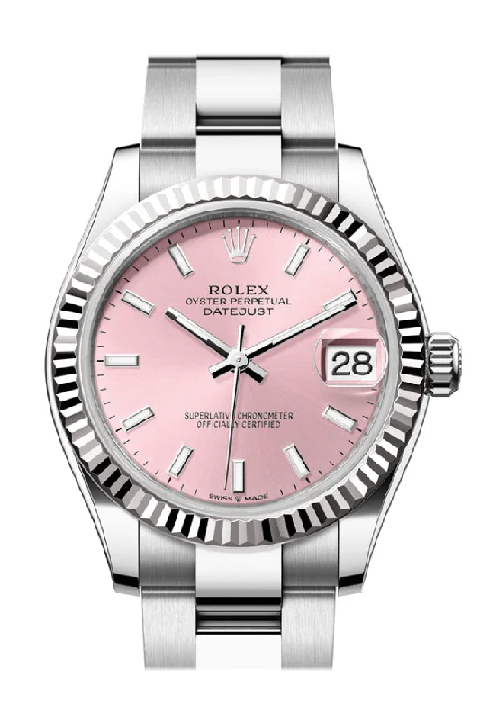 Shop Classic Rolex Models for Timeless Elegance –Rolex Datejust 31 Pink Dial Fluted Bezel Ladies Watch 278274 278274-0013