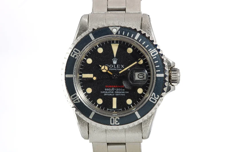 Discover Iconic Rolex Watches with Precision –1972 Rolex 1680 Red Submariner MKIV Dial with Creamy lume