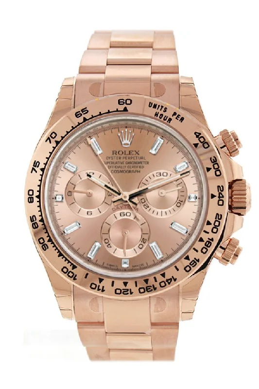 Rolex Watches: Distinctive Style and Precision –Rolex Cosmograph Daytona Pink Diamond Dial 18K Everose Gold Rolex Oyster Automatic Men's Watch 116505