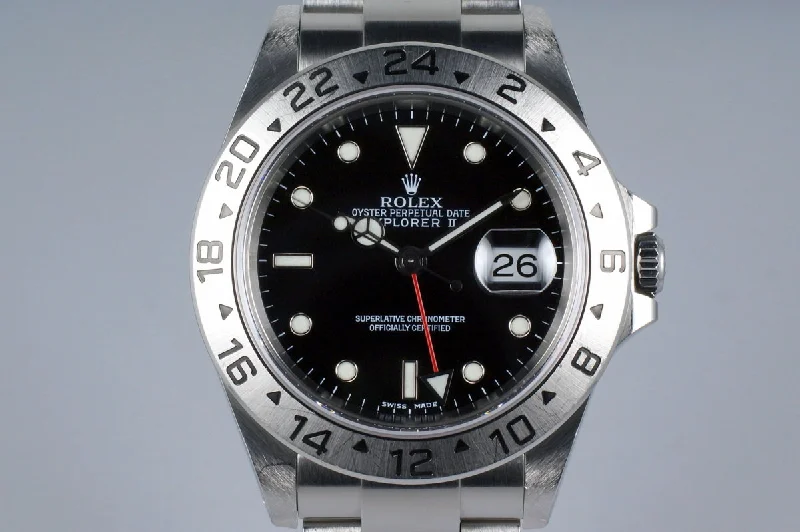 Rolex Watches – Precision in Every Detail –2002 Rolex Explorer II 16570 Black Dial with Box and Papers