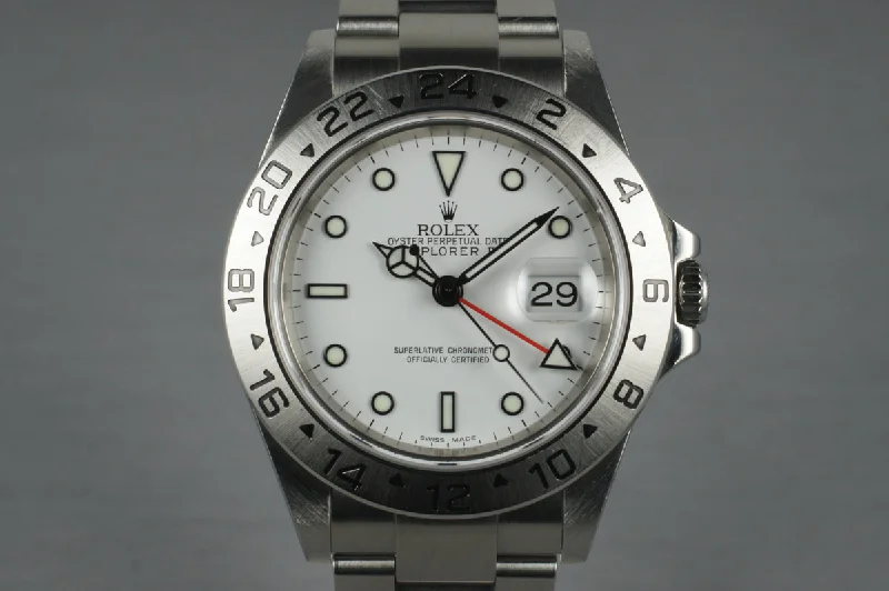 Shop Iconic Rolex Models at Unbeatable Prices –2006 Rolex Explorer II 16570T with White Dial