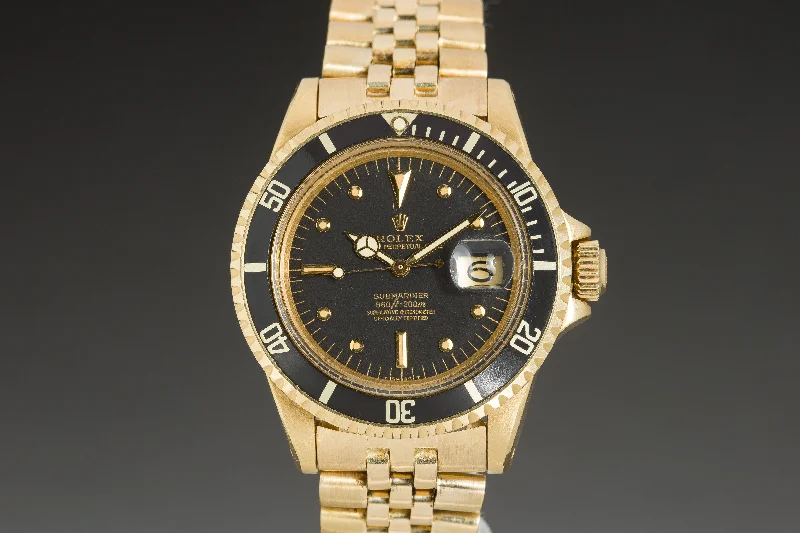 Explore Premium Rolex Watches –1970 Rolex 18k Submariner 1680 Black Nipple Dial Jubilee Bracelet