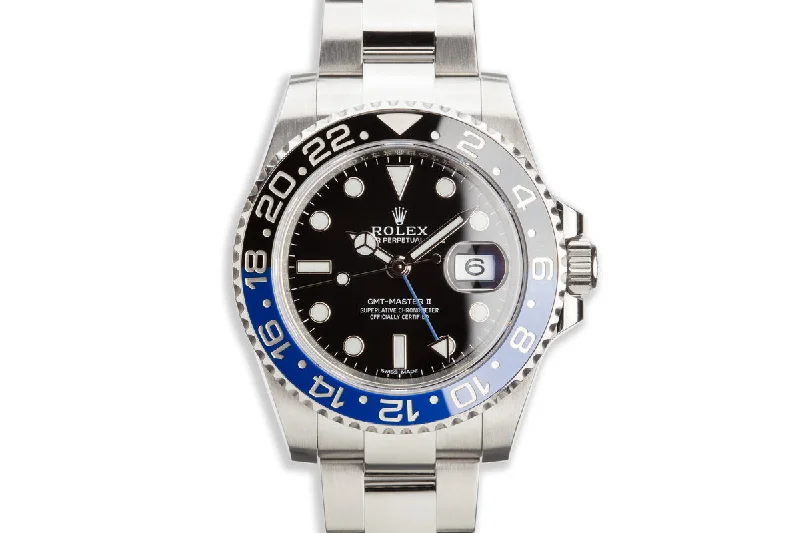 Shop Limited-Edition Rolex Timepieces –2016 Rolex GMT-Master II 116710BLNR "Batman" with Box and Card