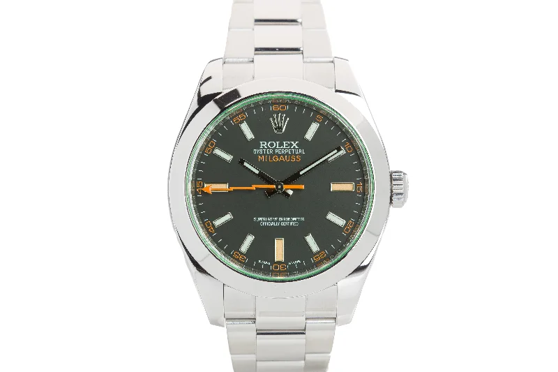 Rolex Watches: Distinctive Style and Precision –2018 Rolex Oyster Perpetual Milgauss 116400GV Box, Card, RSC & Service Papers