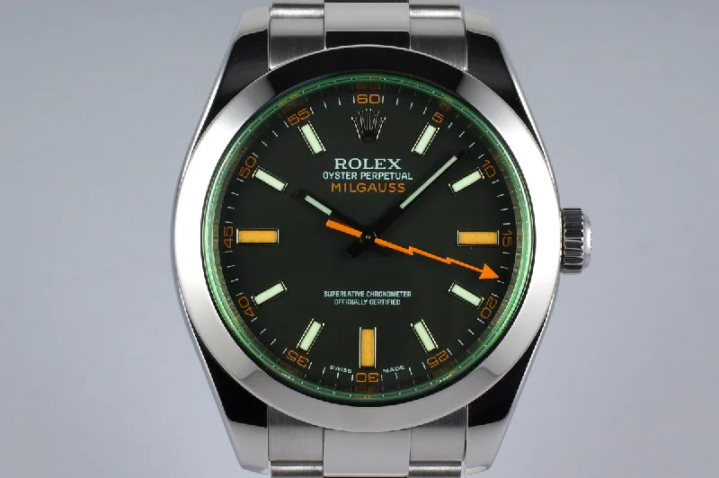 Rolex Watches: Where Craftsmanship Meets Luxury –2008 Rolex Milgauss Green 116400V with Box and Papers