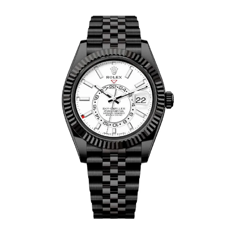 Find the Perfect Rolex Timepiece for You –Rolex Sky-Dweller 42mm - Ref: 336934 (PVD) - Intense White Stick Dial, Black PVD Stainless Steel Jubilee Bracelet Watch