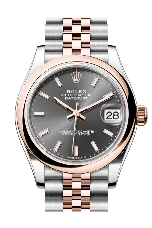 Classic Rolex Timepieces for the Discerning –Rolex Datejust 31 Slate Dial Rose Gold Steel Jubilee Ladies Watch 278241 278241-0016