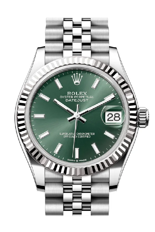 Own a Piece of History with Rolex Watches –Rolex Datejust 31 Green Dial Fluted Bezel Jubilee Ladies Watch 278274 278274-0018