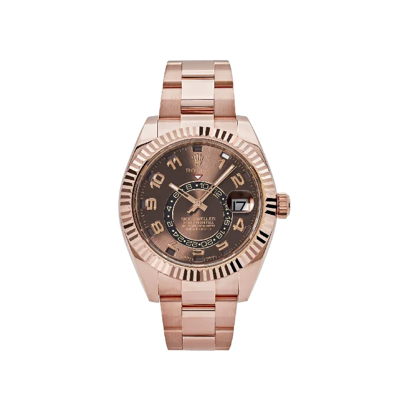 Shop Limited-Edition Rolex Timepieces –Rolex Sky-Dweller 326935 Rose Gold Chocolate Arabic Numeral Dial