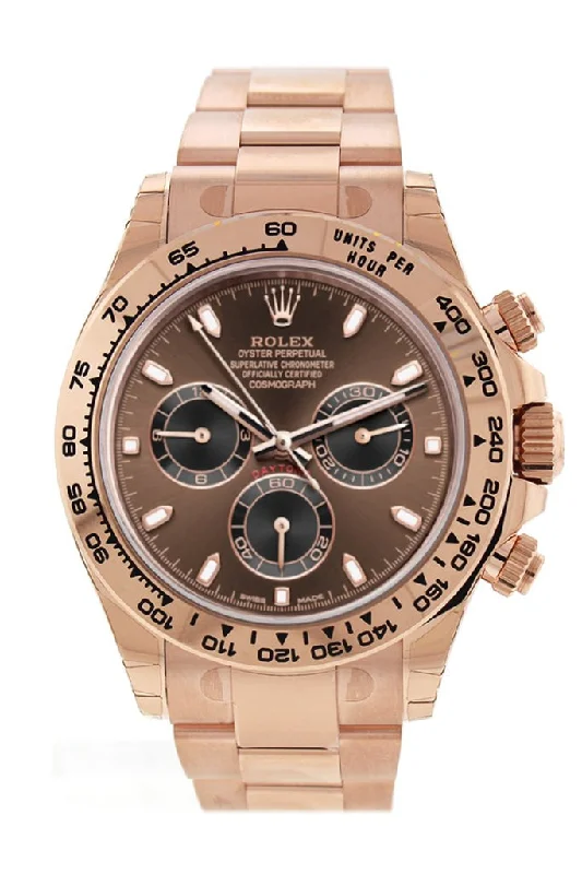 Shop Rolex Watches: Iconic & Elegant –Rolex Cosmograph Daytona Chocolate Dial 18K Everose Gold Rolex Oyster Automatic Men's Watch 116505