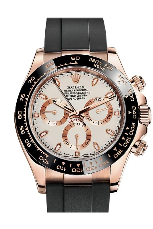 Rolex Watches for the Ultimate Sophistication –Rolex Cosmograph Daytona Ivory-coloured Dial Oysterflex Strap Mens Everose Watch 116515LN 116515