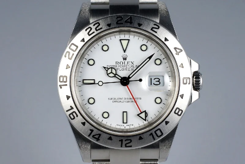 Own a Legendary Rolex Watch –2005 Rolex Explorer II 16570 White Dial with Box and Papers