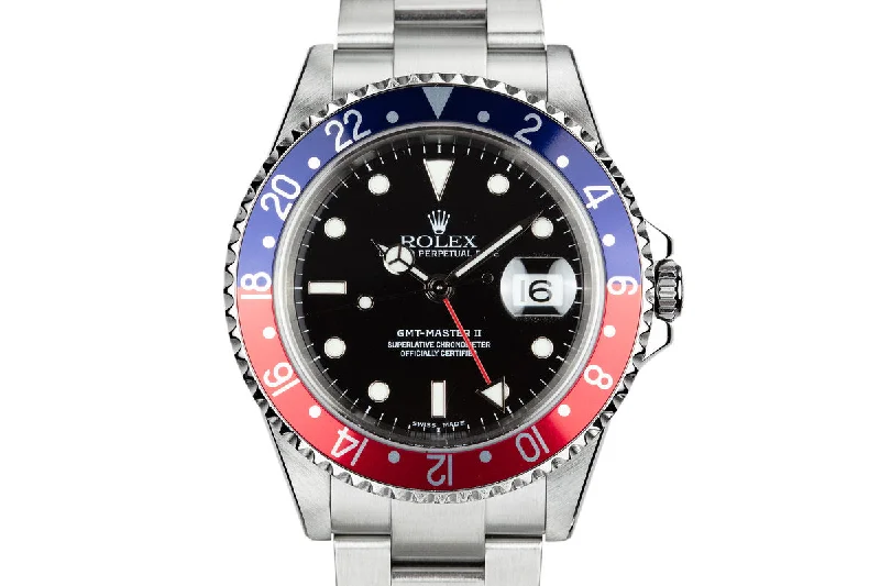 Timeless Elegance with Rolex Watches –2003 Rolex GMT-Master II 16710 "Pepsi" with Box and Papers