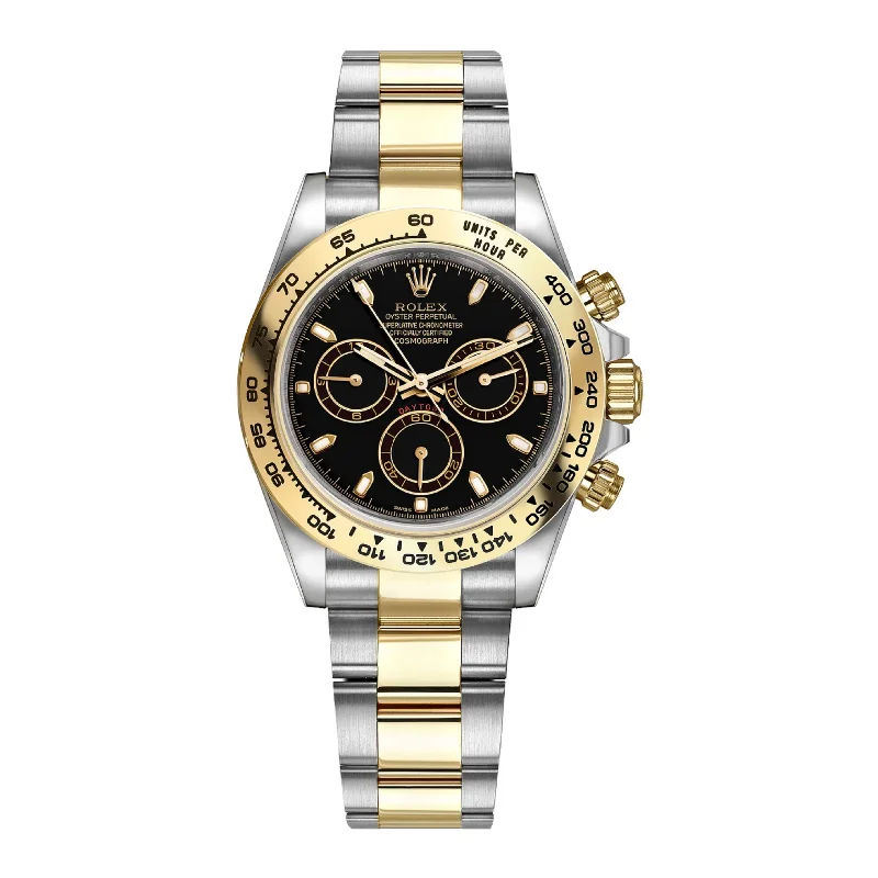 Shop Rolex Watches for Men and Women Today –Rolex Cosmograph Daytona 40mm - Ref: 116503-0004 - Black Index Dial, 18K Yellow Gold Oyster Bracelet Men's Watch