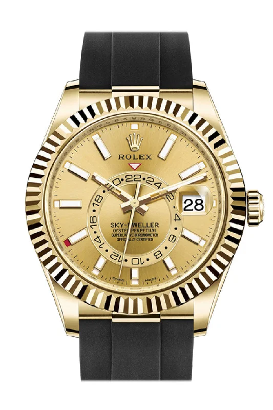 The Legacy of Rolex Watches Continues –ROLEX Sky-Dweller 42 Champagne Dial 18K Yellow Gold Men's Watch 326238