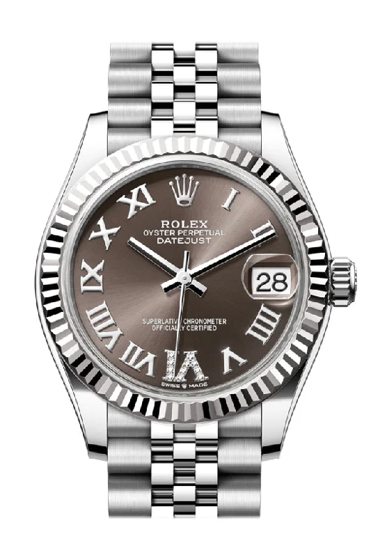 Rolex Watches: Where Innovation Meets Tradition –Rolex Datejust 31 Brown Roman Dial Dial Fluted Bezel Jubilee Ladies Watch 278274 278274-0028