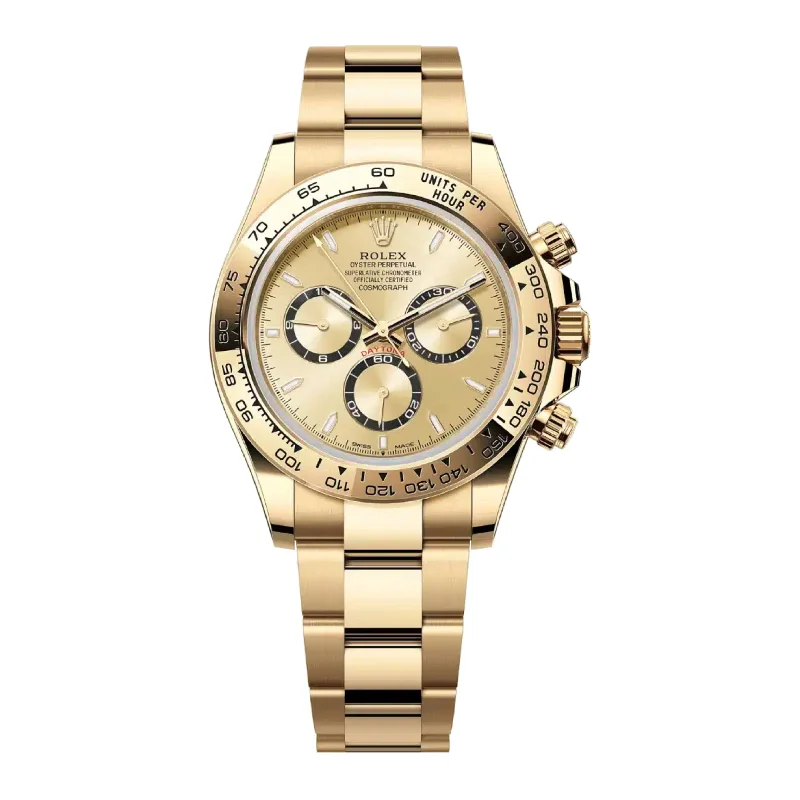 Shop Rolex Watches for Exceptional Quality –Rolex Cosmograph Daytona 40mm - Ref: 126508 - Golden Index Dial, 18K Yellow Gold Oyster Bracelet Men's Watch