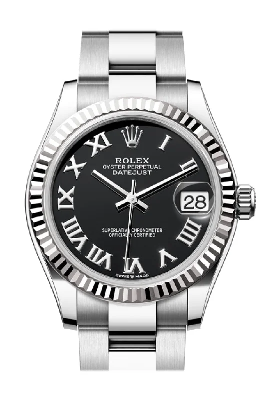 Unleash Your Style with Rolex Watches –Rolex Datejust 31 Black Roman Dial Fluted Bezel Ladies Watch 278274 278274-0001