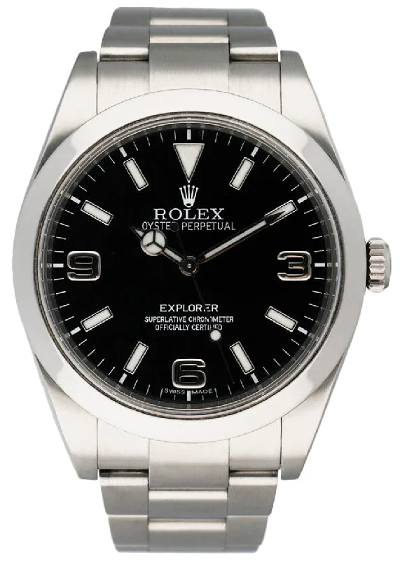 Shop Iconic Rolex Timepieces –Rolex Explorer 214270 Black Dial Mens Watch Box & Papers