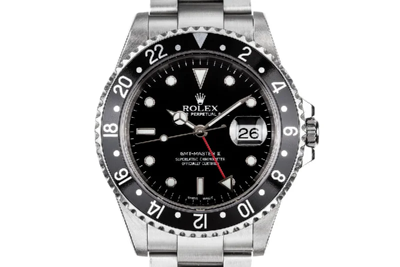 Rolex Watches: For Those Who Appreciate the Best –2000 Rolex GMT-Master II 16710 Black Bezel Insert with Box and Papers