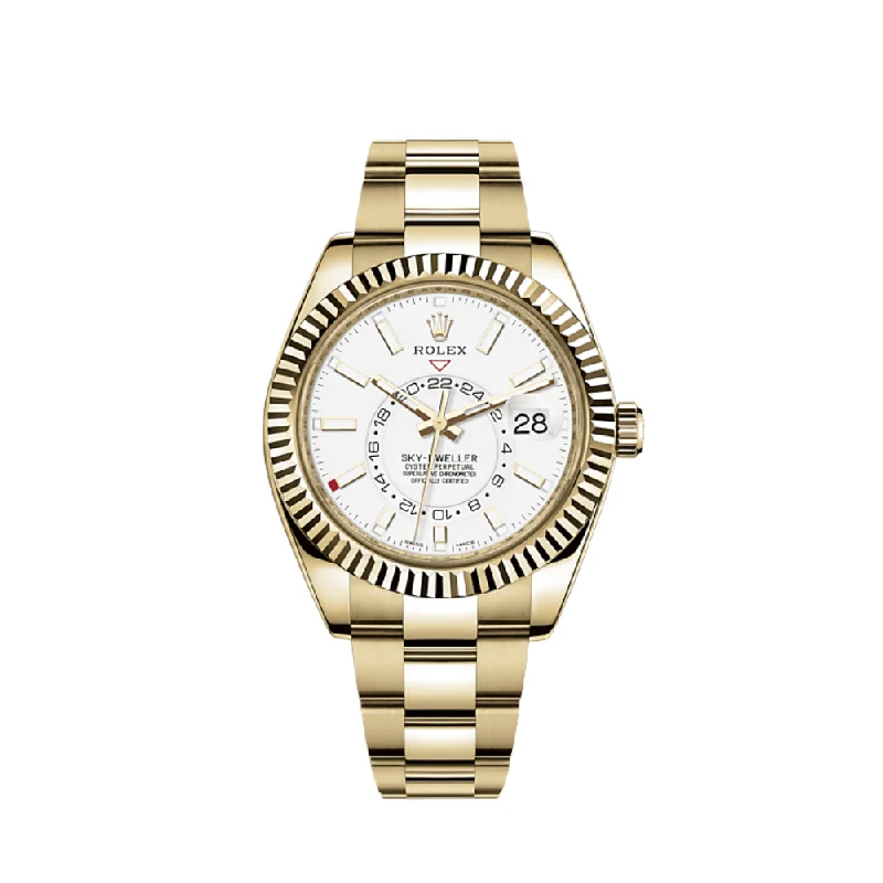 Shop Rolex Watches for Precision and Style –Rolex Sky-Dweller 326938 Yellow Gold White Dial