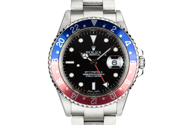 Own a Rolex Watch Today –2004 Rolex GMT-Master II 16710 "Pepsi" with Box and Papers