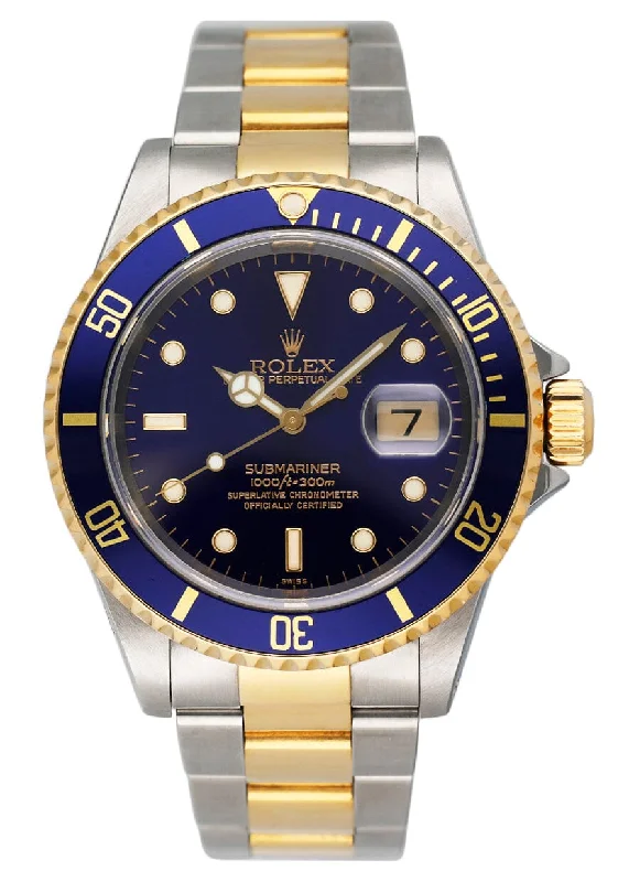 Rolex Watches: The Epitome of Excellence –Rolex Submariner Date 16613 Blue Dial Mens Watch Box Papers