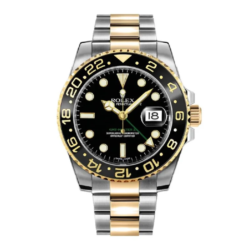 Rolex Watches: Distinctive Style and Precision –Rolex GMT-Master II 40mm - Ref: 116713LN - Black Dial & Black Bezel, Two Tone Stainless Steel & 18K Yellow Gold Oyster Bracelet Men's Watch