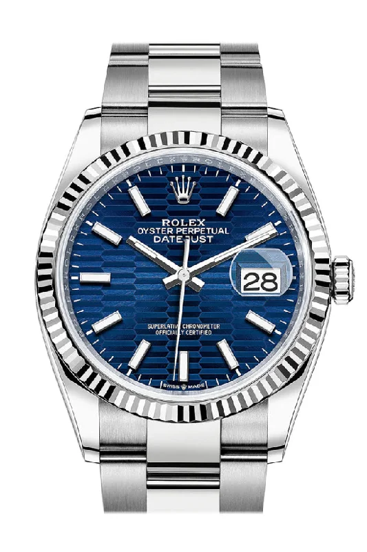 Find Your Perfect Rolex Watch –Rolex Datejust 36 Bright Blue Fluted Motif Dial Fluted Watch 126234