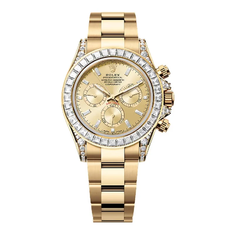 Rolex Watches: For a Life Well Lived –2024 Release Rolex Cosmograph Daytona 40 mm | 18k yellow gold bracelet | Golden Diamond dial Diamond bezel | Men's Watch 126598TBR