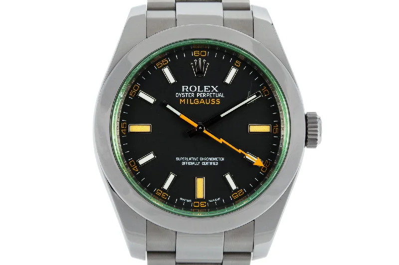 Rolex Watches – For the Discerning Collector –2009 Rolex Milgauss Green 116400V with Box and Papers