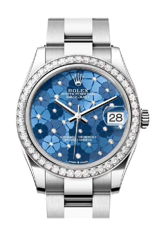 Rolex Watches: A Legacy of Timeless Luxury –Rolex Datejust 31 Blue Floral Motif Diamond Dial Ladies Watch 278384RBR 278384RBR-0039