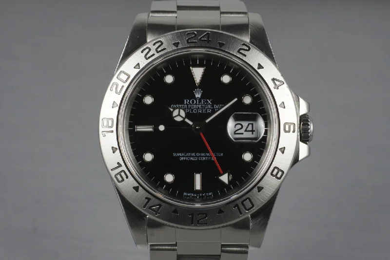 Discover the Iconic Rolex Collection –1997 Rolex Explorer II 16570 Black Dial with Box and Papers