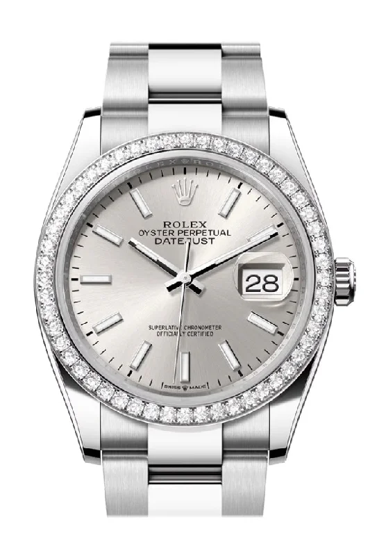 Rolex Watches – A Tradition of Excellence –Rolex Datejust 36 Silver Dial Diamond Bezel Watch 126284RBR 126284RBR-0006