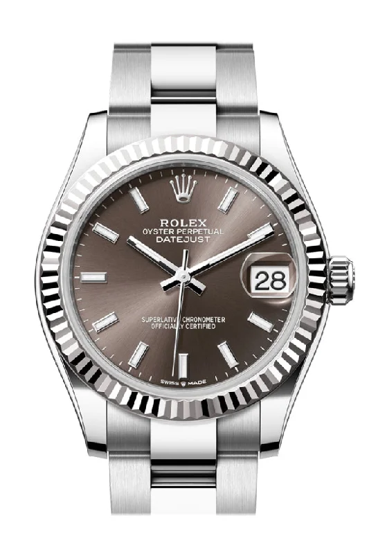 Shop Limited Edition Rolex Watches –Rolex Datejust 31 Brown Dial Fluted Bezel Ladies Watch 278274 278274-0015