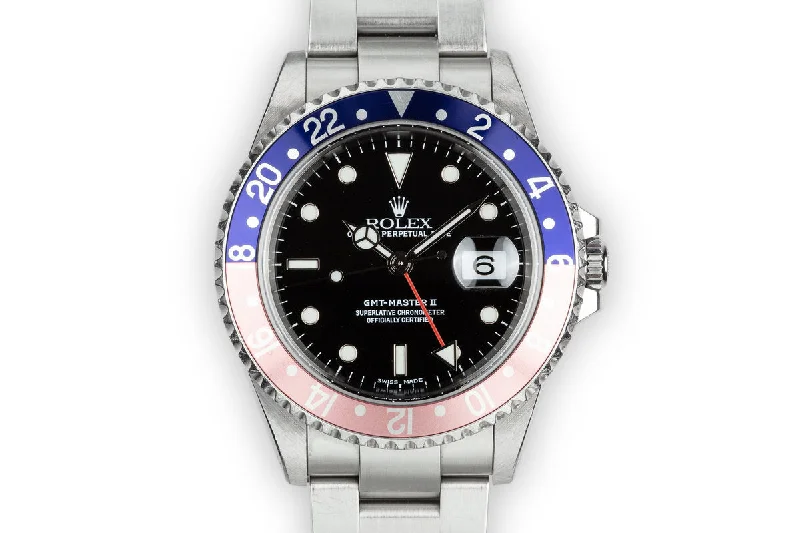 Shop the Best Rolex Watches –2001 Rolex GMT-Master II 16710 "Pepsi" with Box and Papers